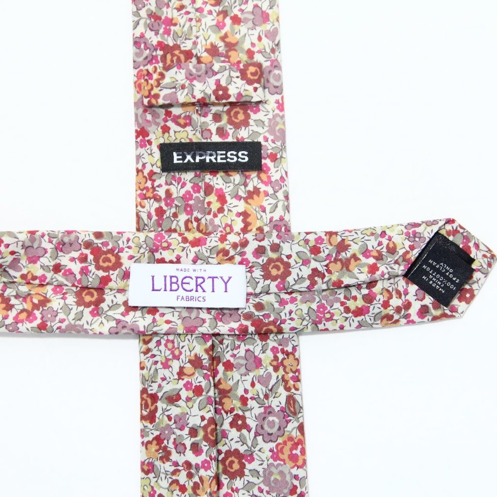 Express Skinny Tie Liberty Fabric Mens Floral prep - Picture 6 of 8